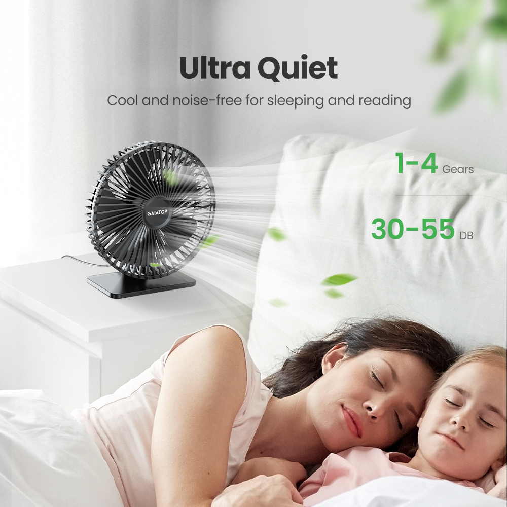 GAIATOP Desk Fan Portable USB  - Oscillating Fan Clip บทวิจารณ์และราคา