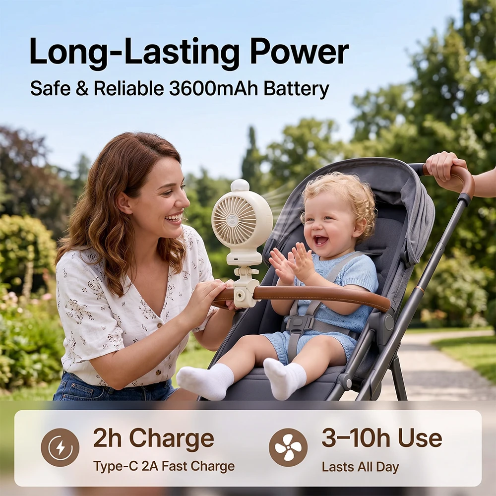 2026 New Portable Stroller Fan - Oscillating Fan Clip บทวิจารณ์และราคา